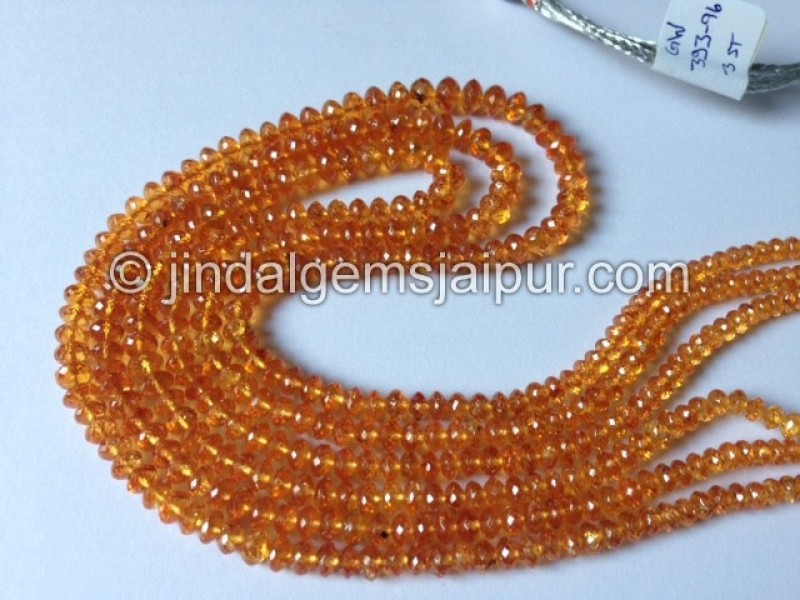 Fanta Spessartite Far Faceted Roundelle Shape Beads